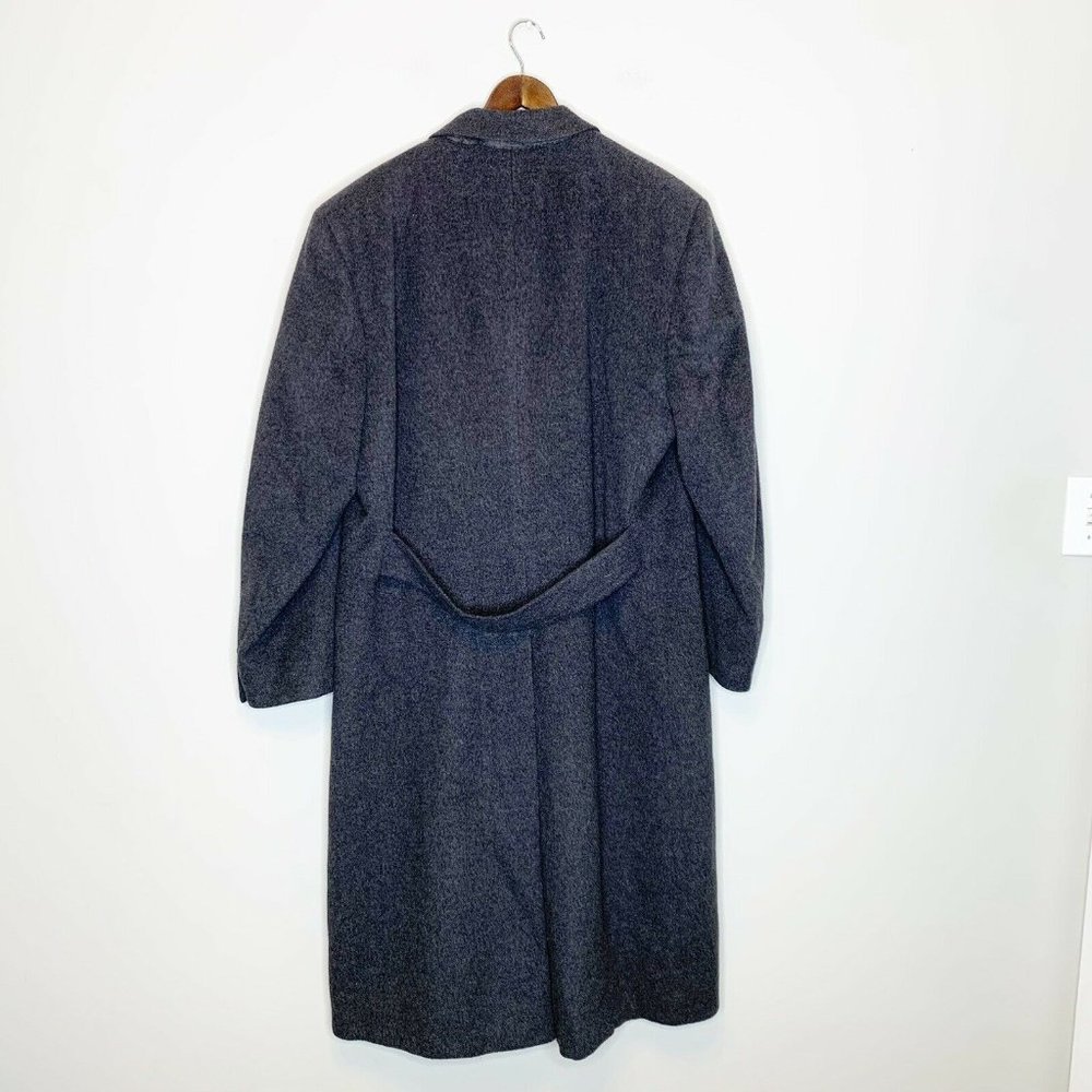 Hart Schaffner & Marx Cashmere Overcoat XL Gray Knee Length Gold Trumpeter - Picture 4 of 7